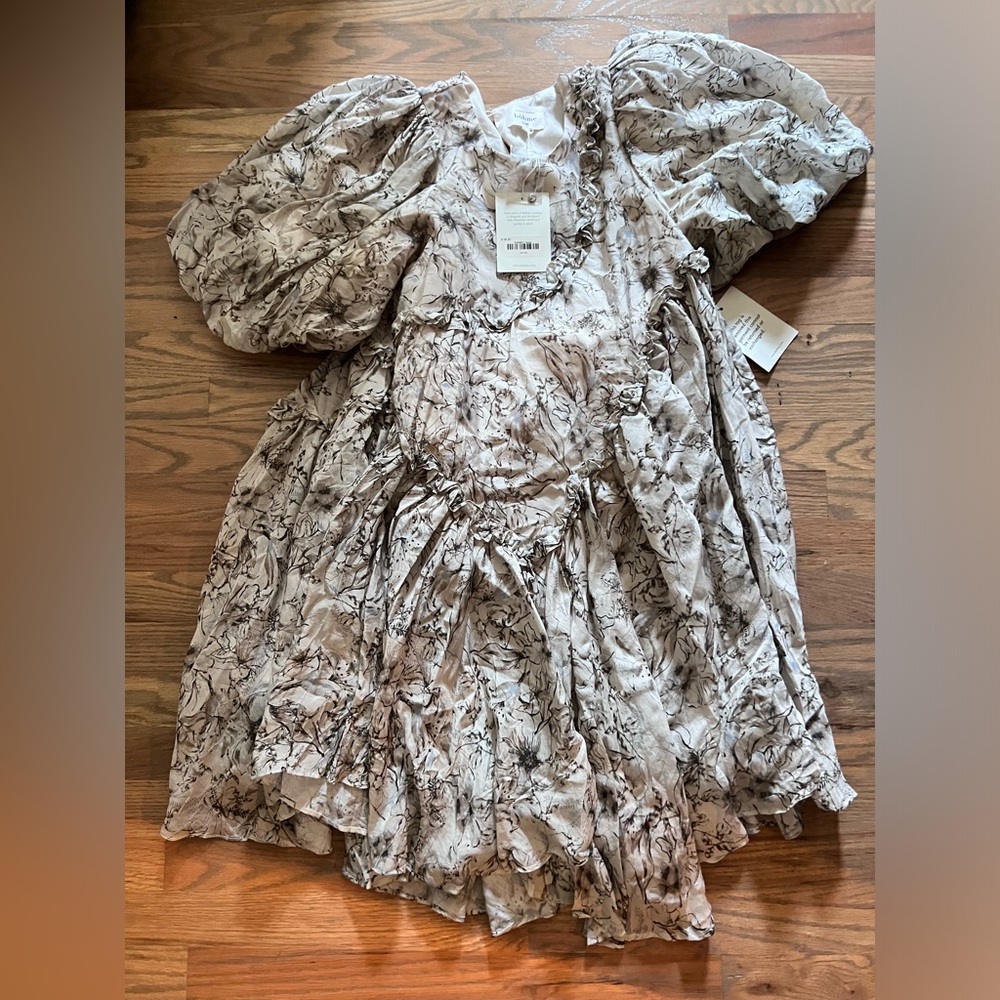 Bohme short dress with light blue detail.